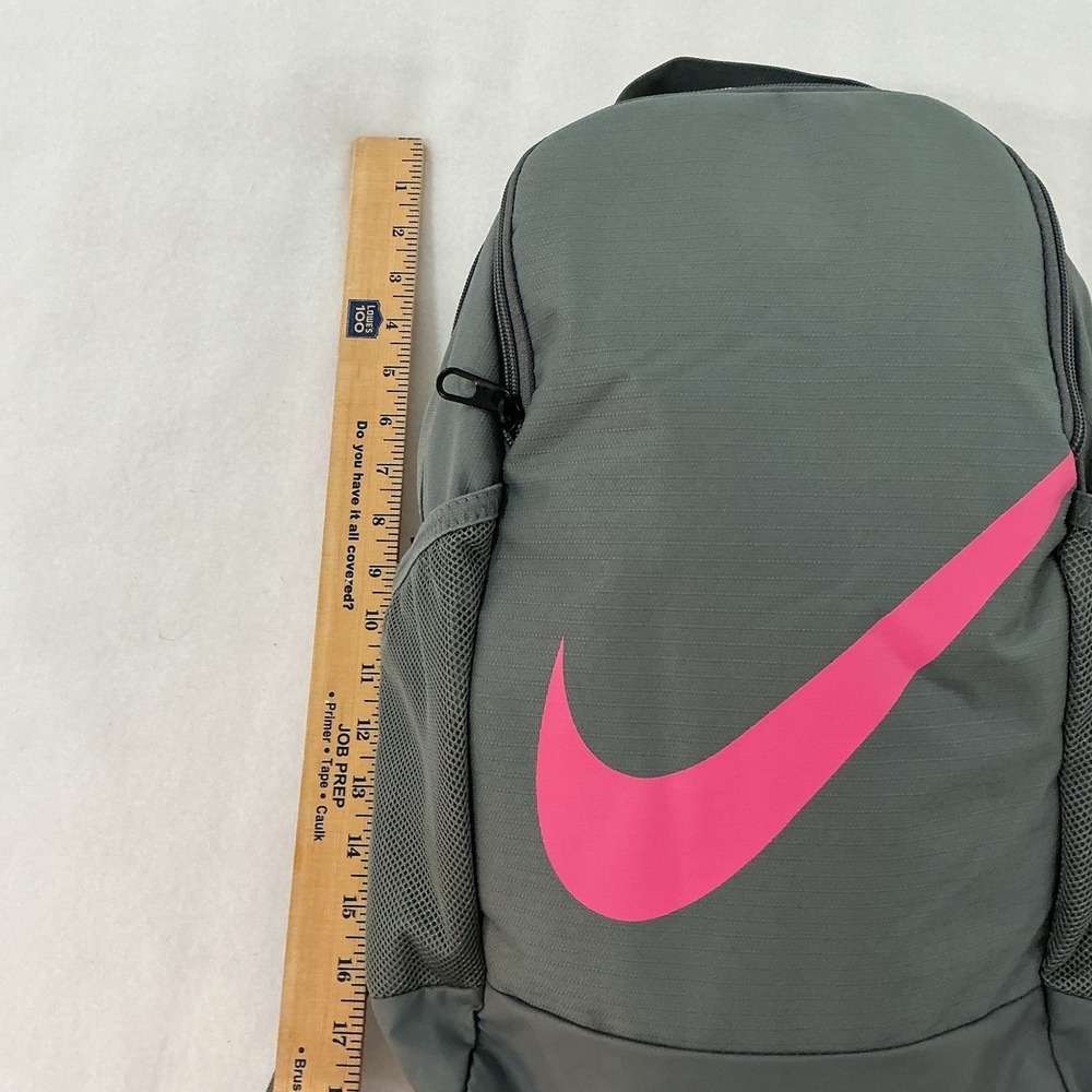 Nike Brasilia Backpack Gray Pink Swoosh 18" Travel School Sports Gym Athletic - Picture 4 of 16